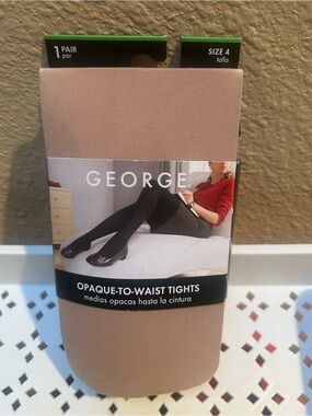 Plus size Nylons Opaque-to-Waist Nylons Tights - Size 4 - Nude Beige